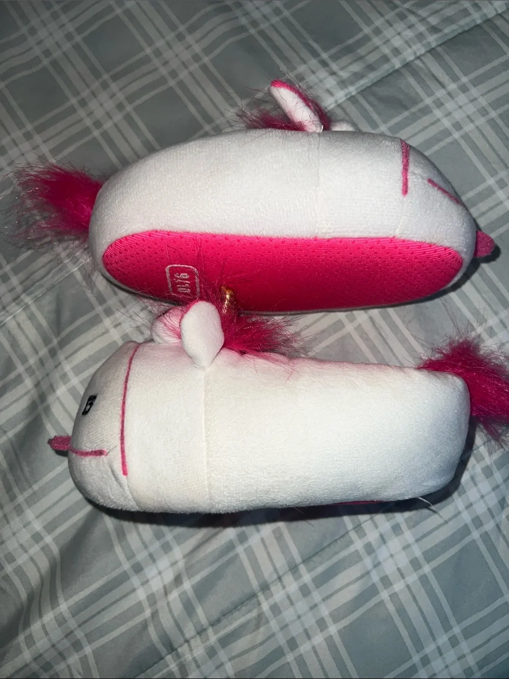 Pink & White Unicorn Minion Kids Slippers